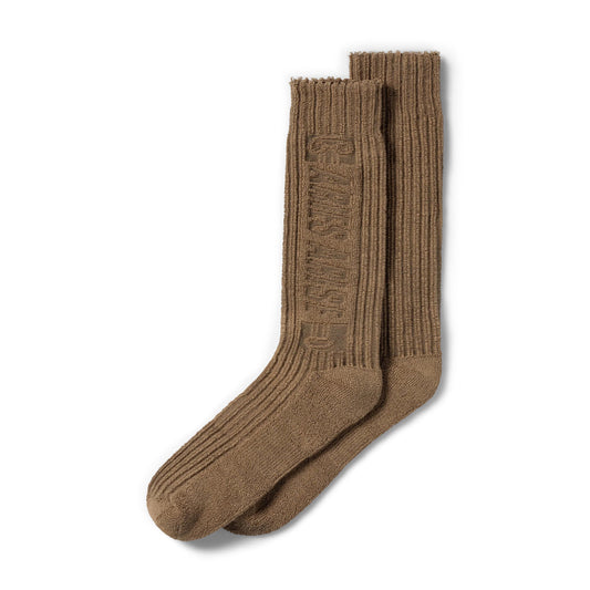 Towelling Column Sock - Caramel