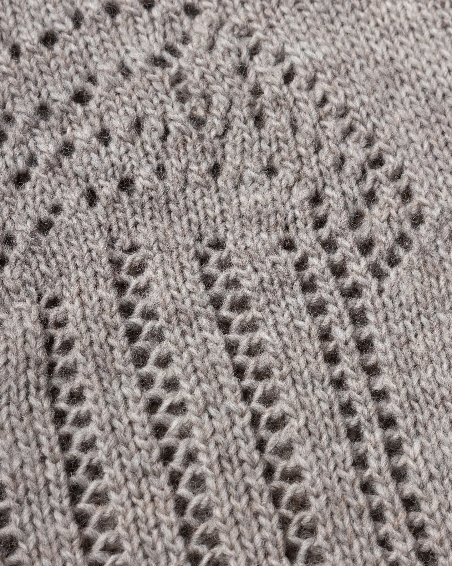 Pointelle Column Cardigan - Grey Marl