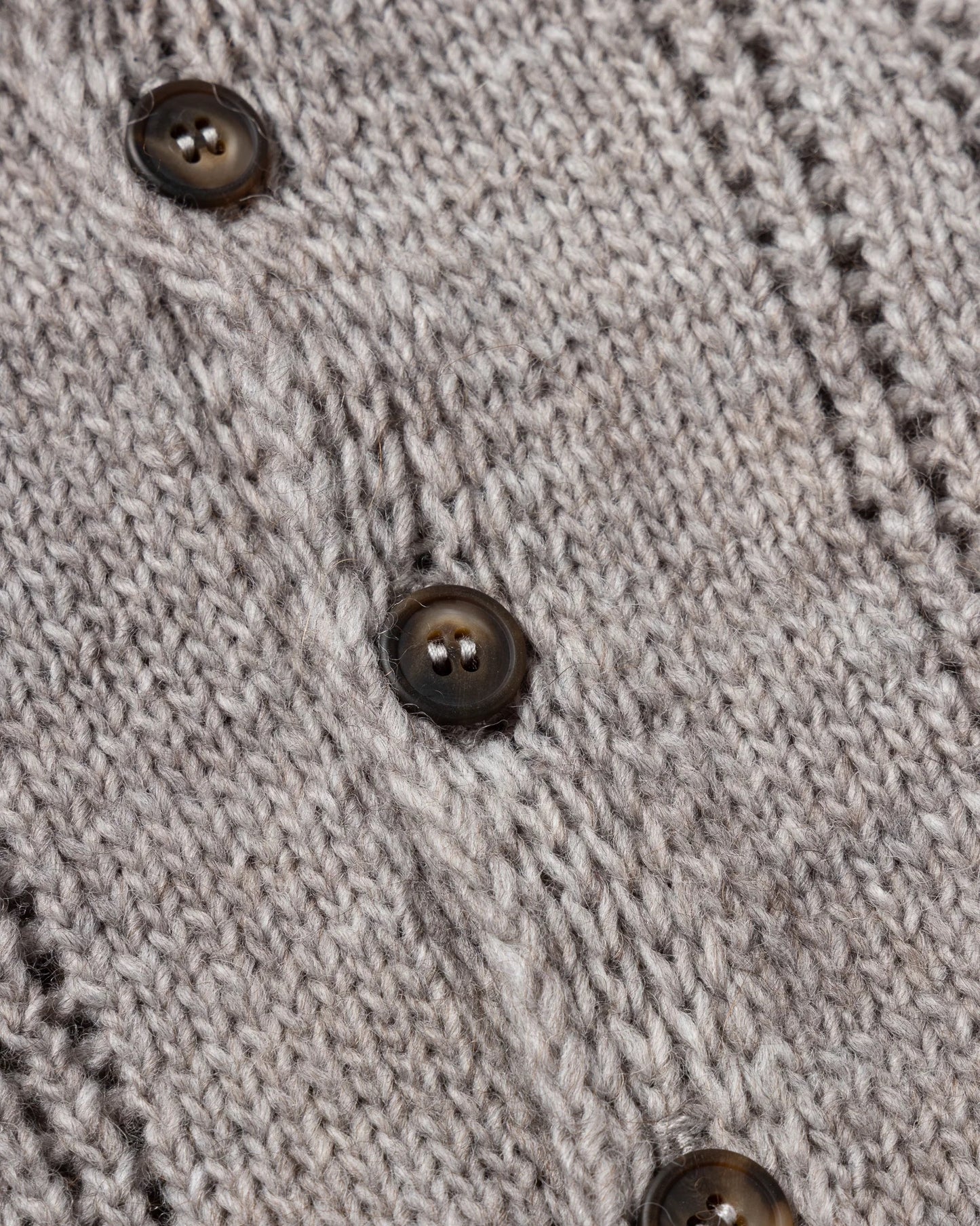 Pointelle Column Cardigan - Grey Marl