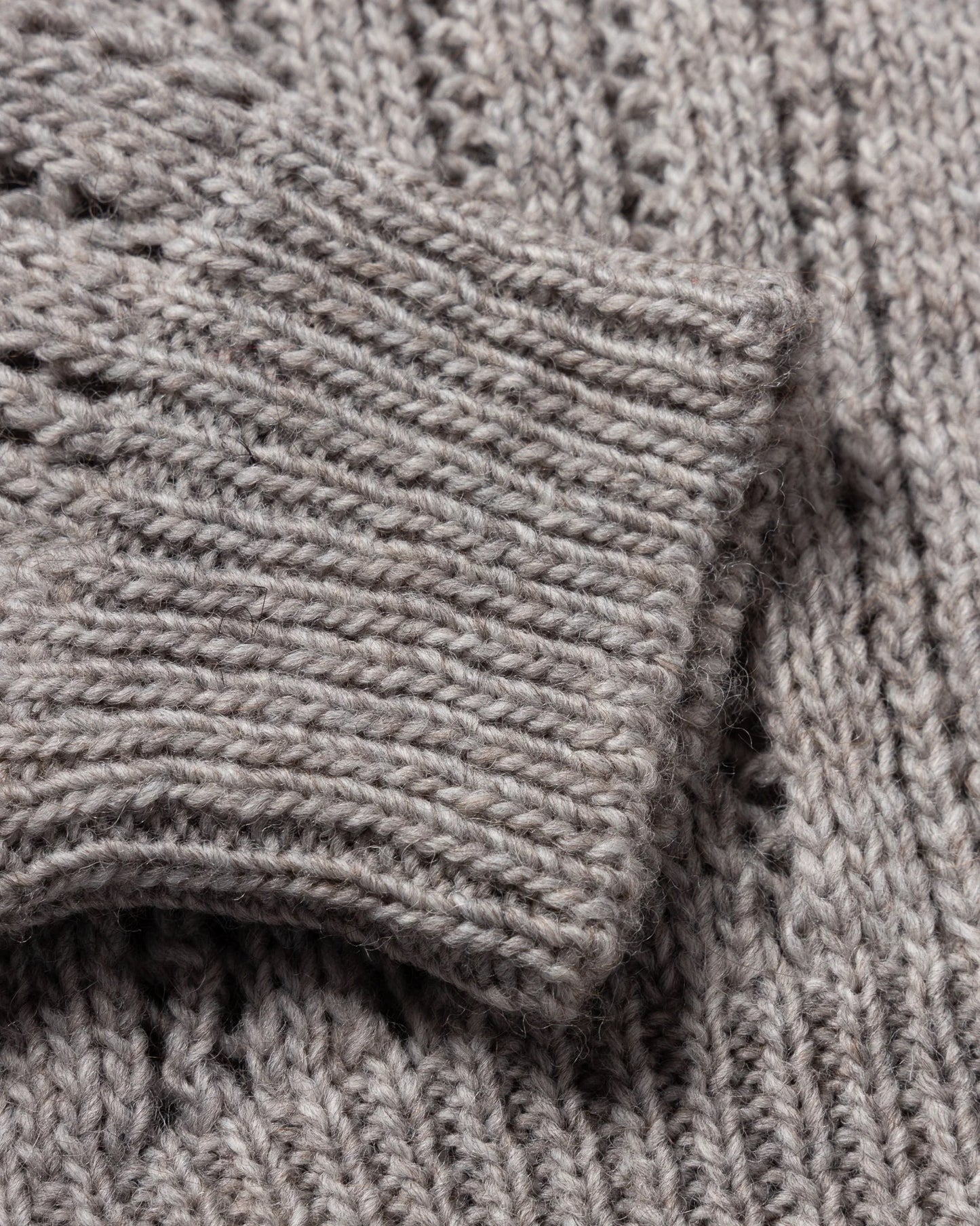 Pointelle Column Cardigan - Grey Marl