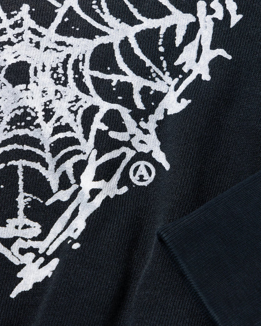 Premium Aged Cherub Column Zip Hoodie - Black