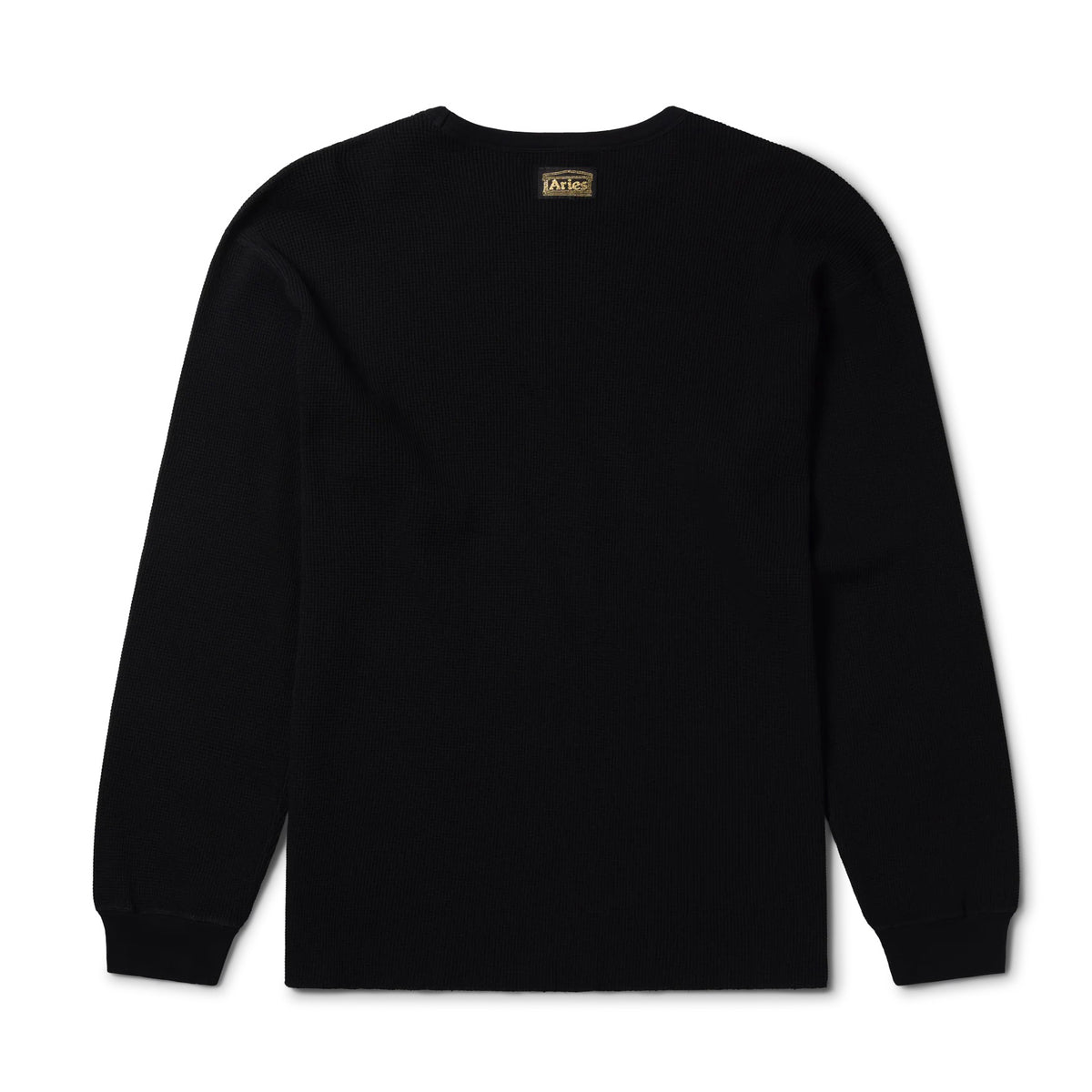 Reversible Barbed Love Temple Waffle LS Tee - Black