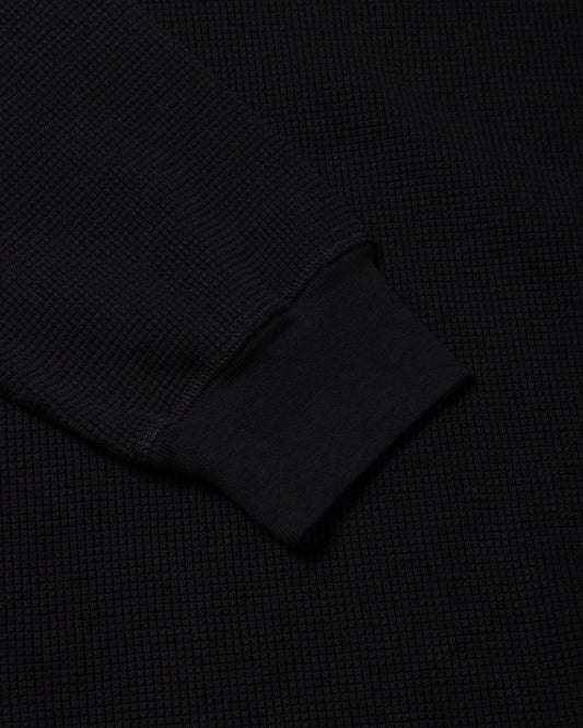 Reversible Barbed Love Temple Waffle LS Tee - Black