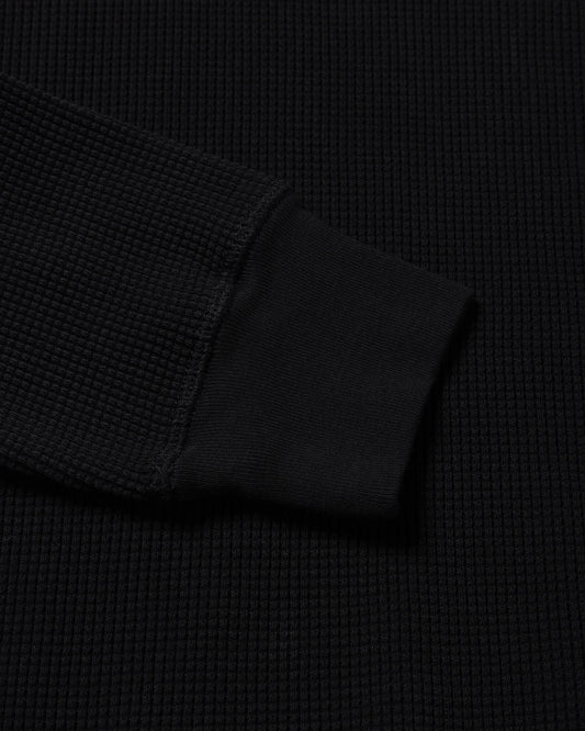 Reversible Barbed Love Temple Waffle LS Tee - Black