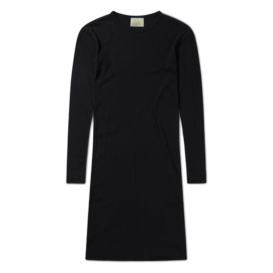 Temple Rib LS Dress - Black