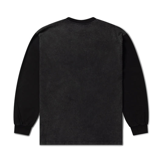 Aged Contrast Temple LS Tee - Black