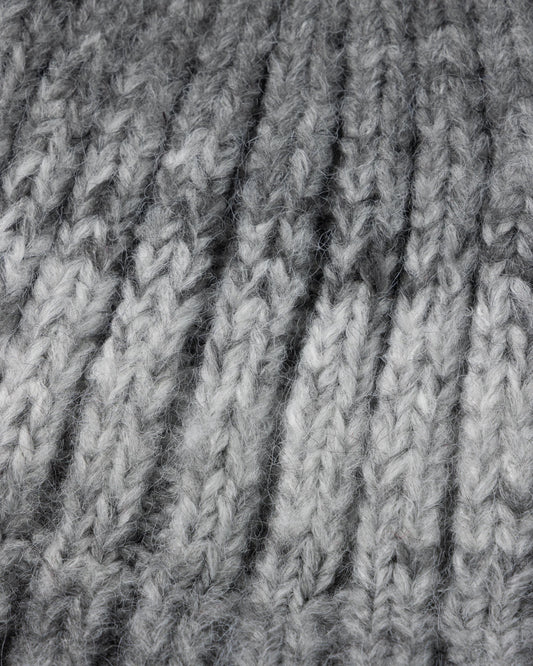 Space Dye Rib Knit Beanie - Grey