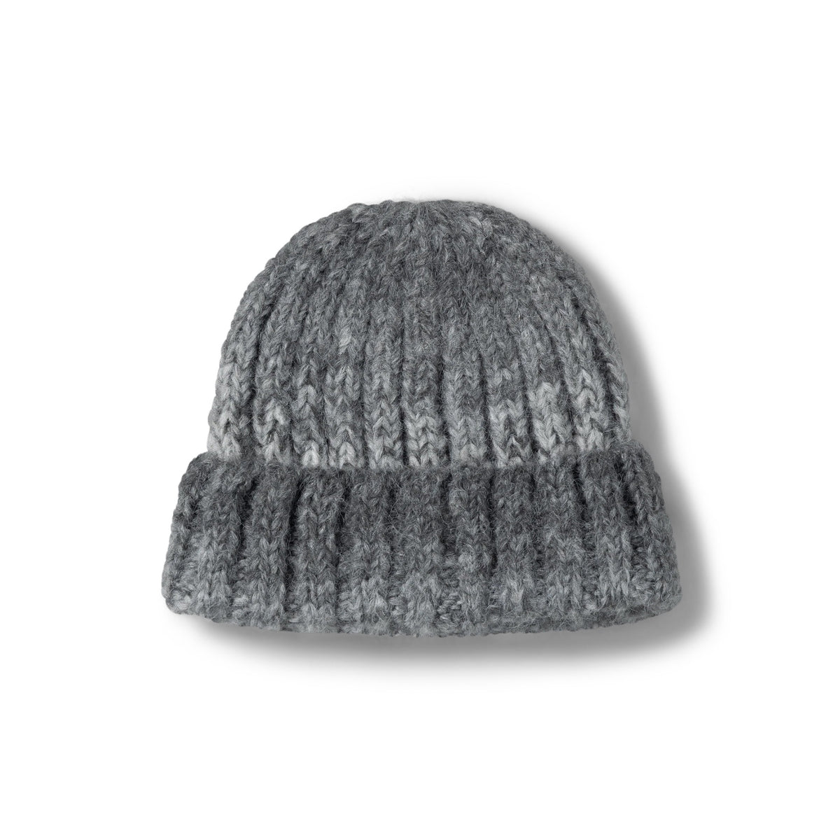 Space Dye Rib Knit Beanie - Grey