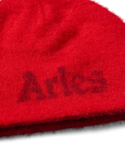 Fluffy Reversible Skull Beanie - Red