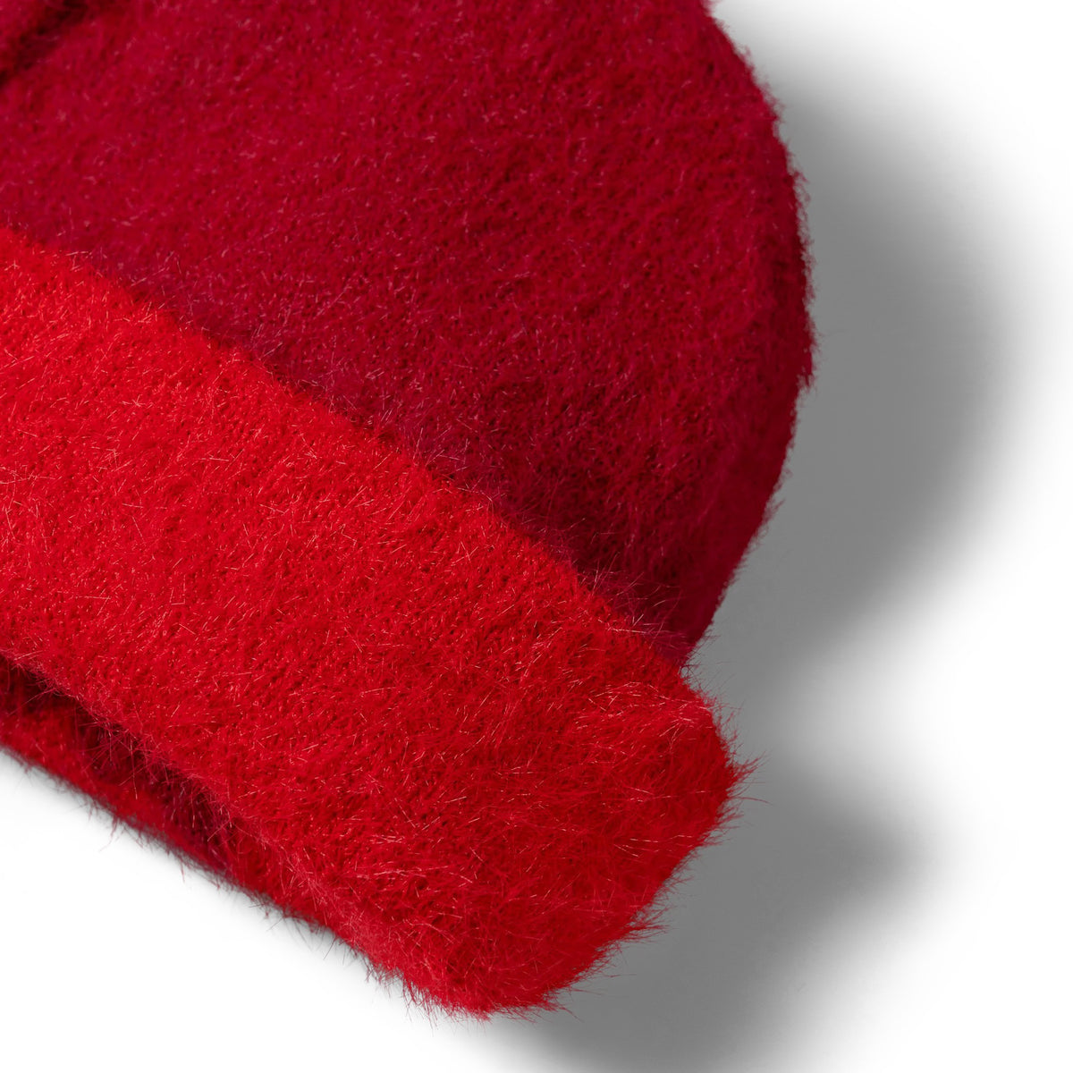 Fluffy Reversible Skull Beanie - Red