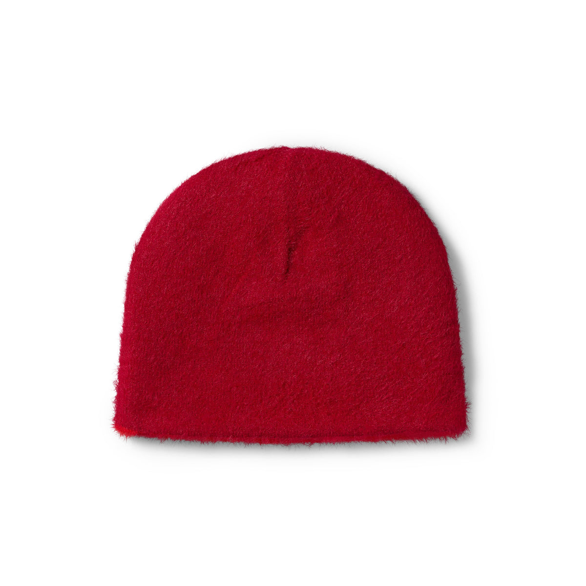Fluffy Reversible Skull Beanie - Red