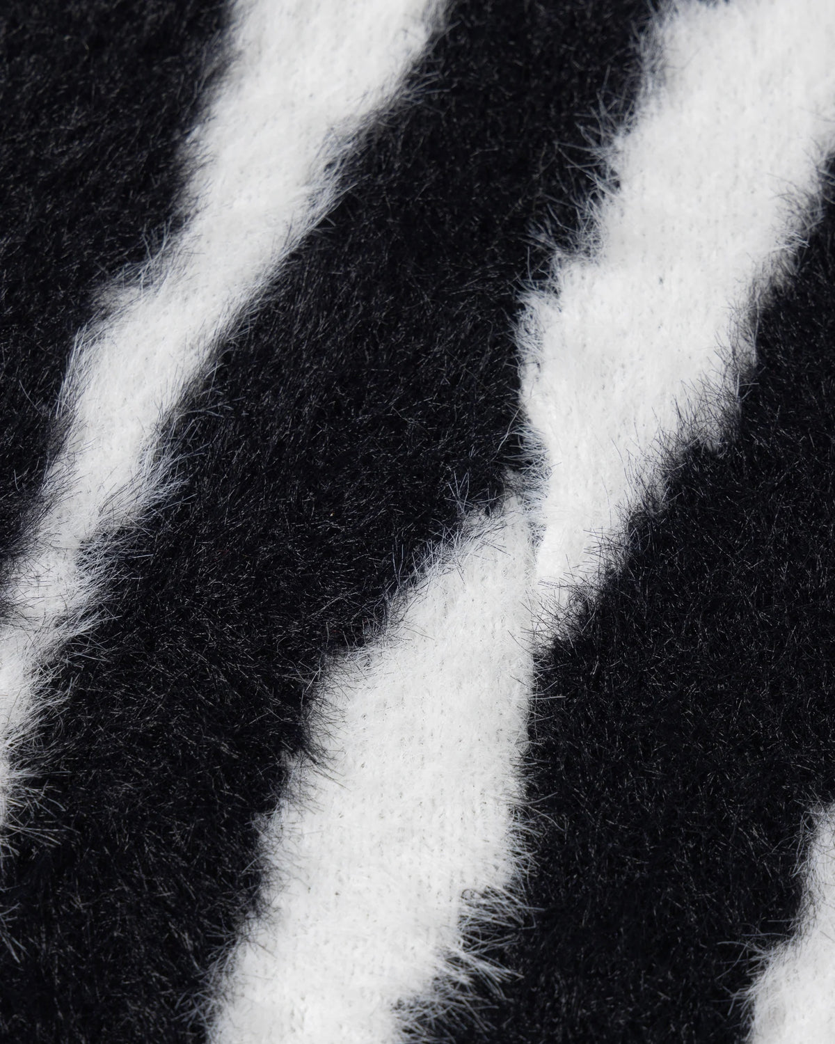 Brushed Zebra Skull Beanie - White