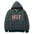 Arch Plaid FZ Heavyweight Hoodie - Forest