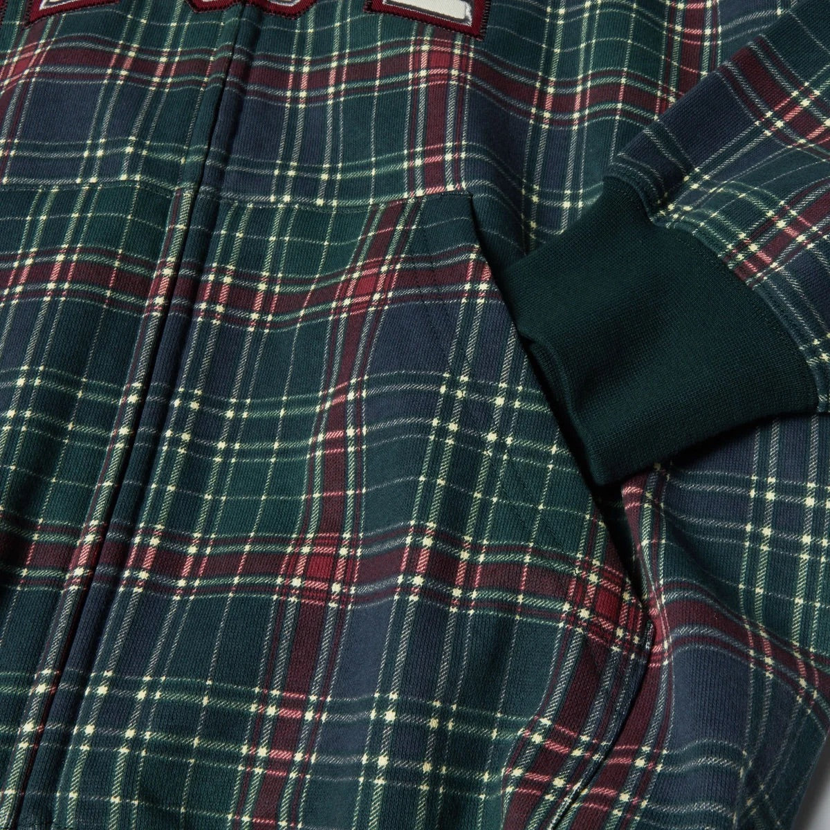 Arch Plaid FZ Heavyweight Hoodie - Forest