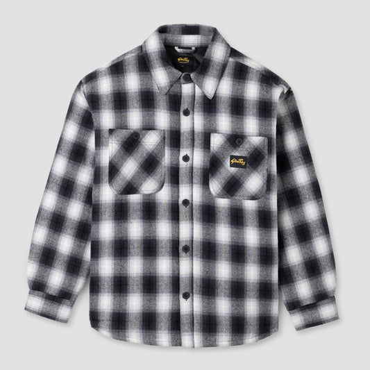 Quilted Plaid Overshirt - Black