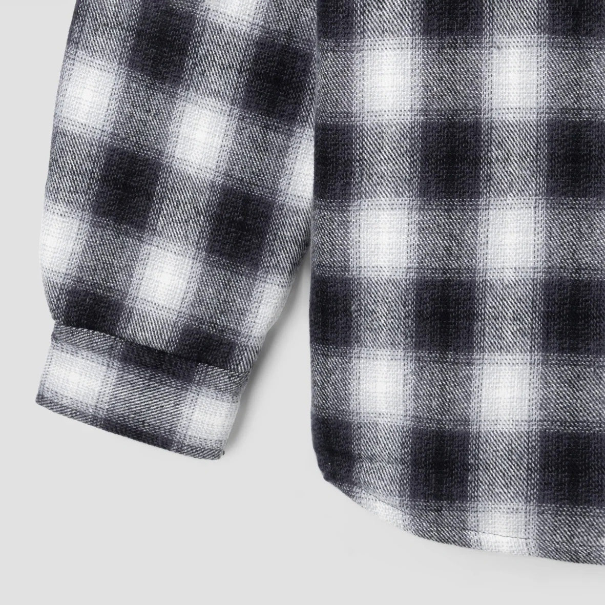 Quilted Plaid Overshirt - Black