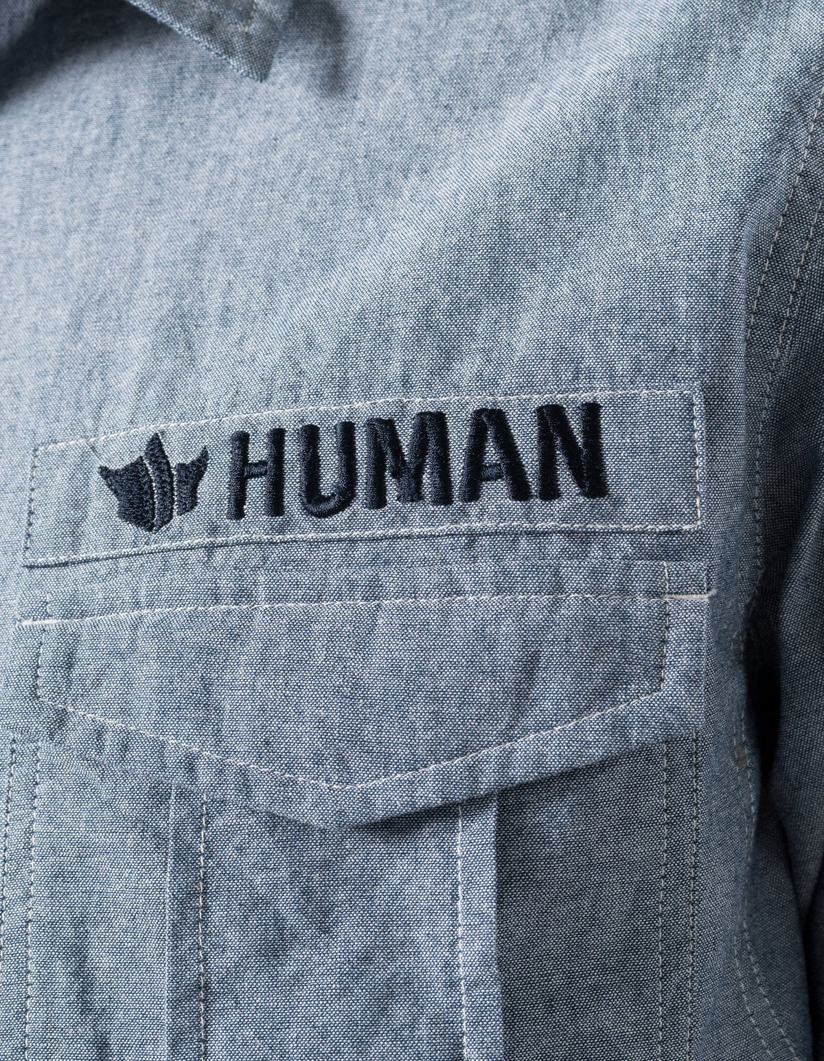 7711 Human Chambray Custom Shirt - Mid Blue