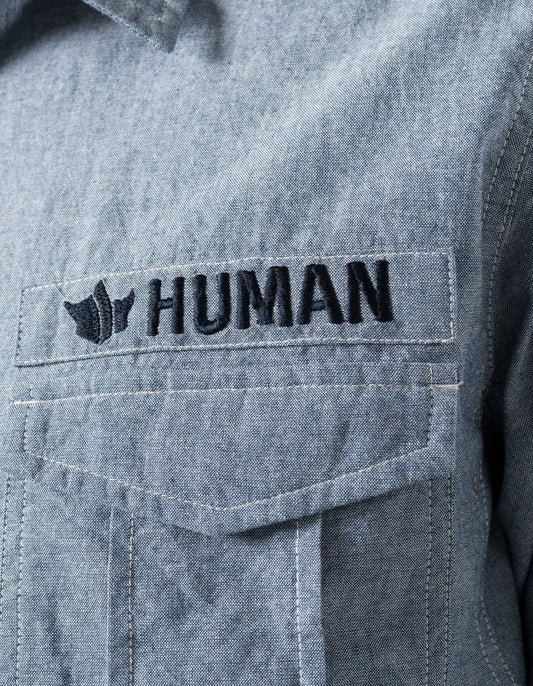 7711 Human Chambray Custom Shirt - Mid Blue