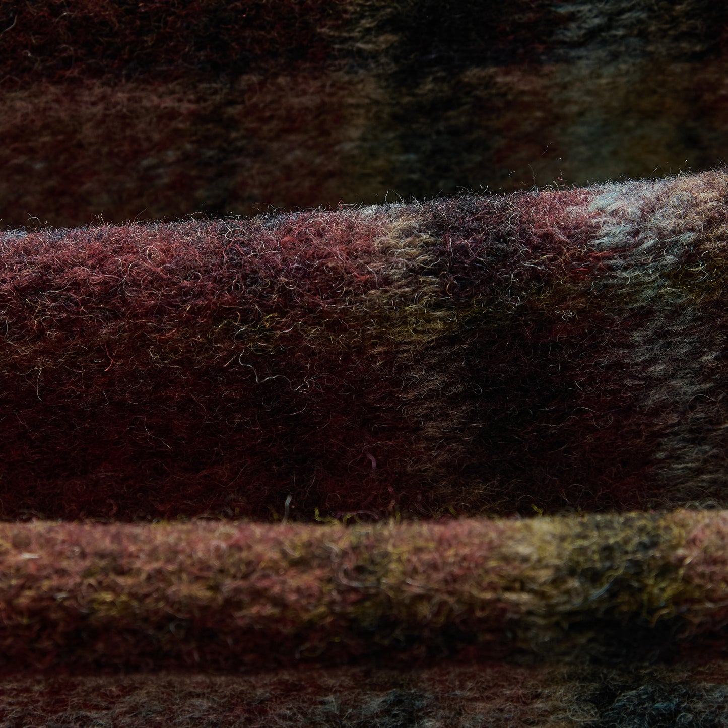 Whiting Overshirt  Wool Blend Check - Burgundy / Multi