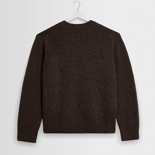 Wilde Crew Fluffy Wool Crewneck - Chocolate Brown