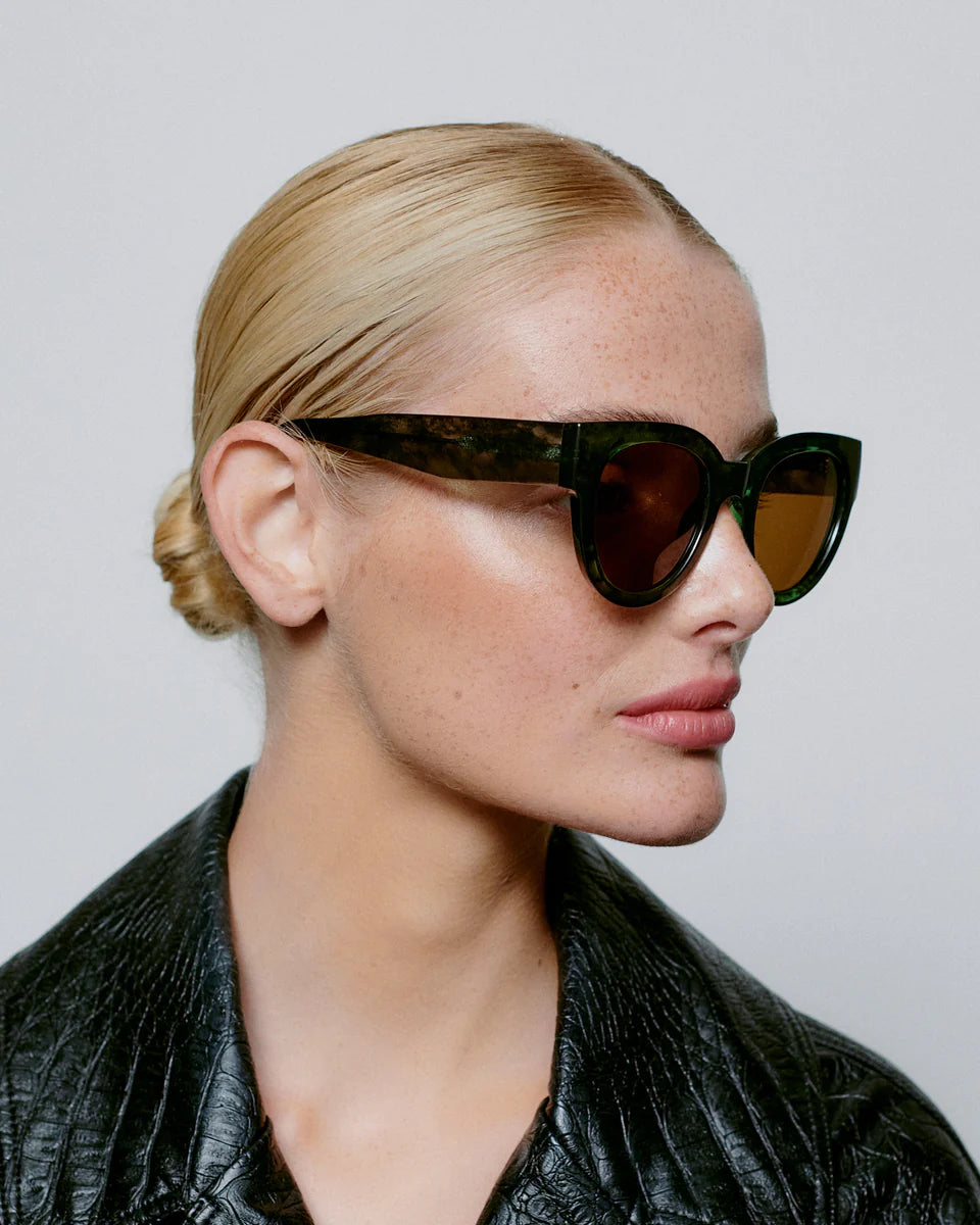 Lilly Sunglasses - Green Marble Transparent