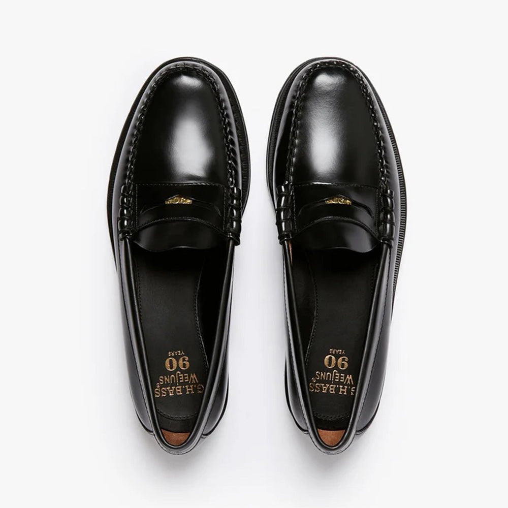 Weejun Anniversary Larson Penny Loafers - Black Leather