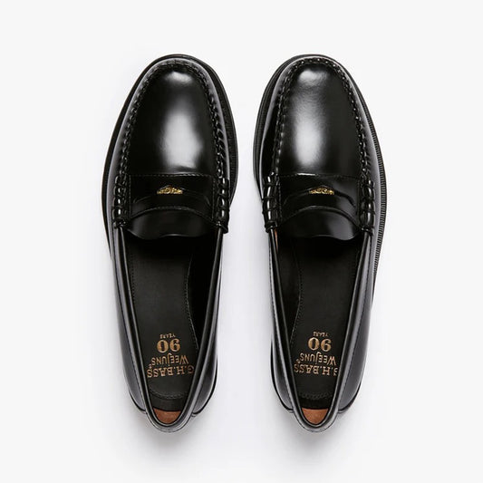 Weejun Anniversary Larson Penny Loafers - Black Leather