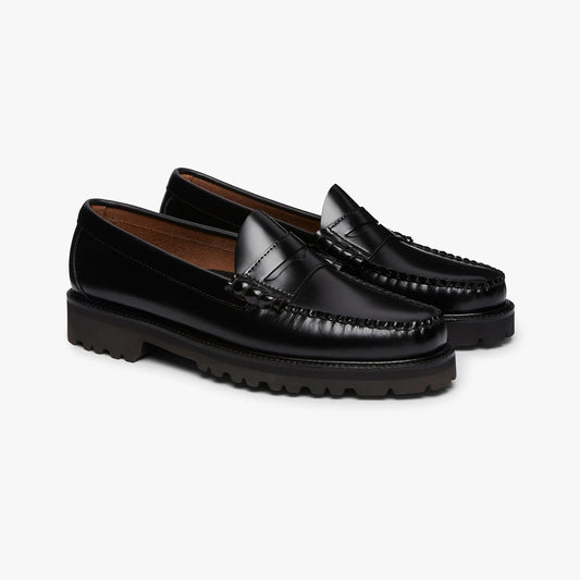 Mens Weejun 90 Larson Penny Loafers - Black Leather