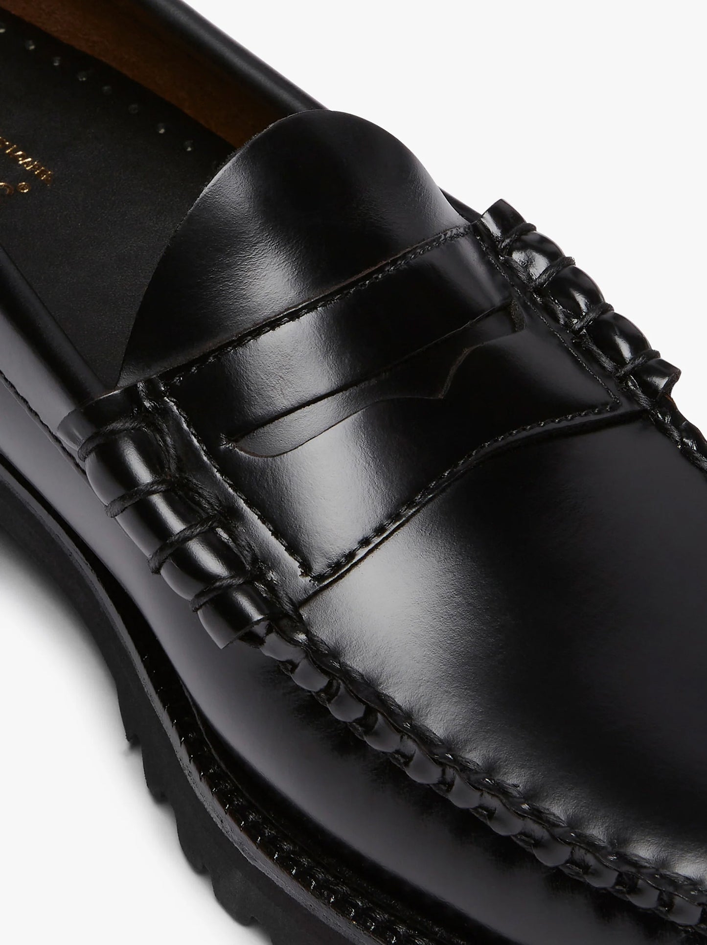 Mens Weejun 90 Larson Penny Loafers - Black Leather
