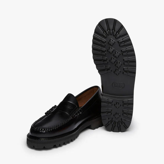 Mens Weejun 90 Larson Penny Loafers - Black Leather