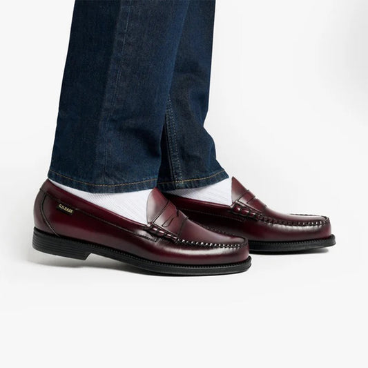 Easy Weejun Larson Flag Penny Loafers- Wine Leather