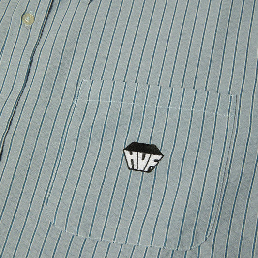 Big Block Striped SS Shirt - Light Blue