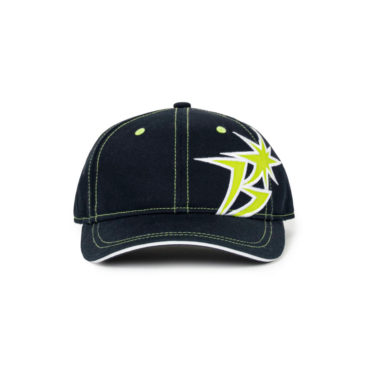 B Logo Contrast Stitch 6-Panel Cap - Navy