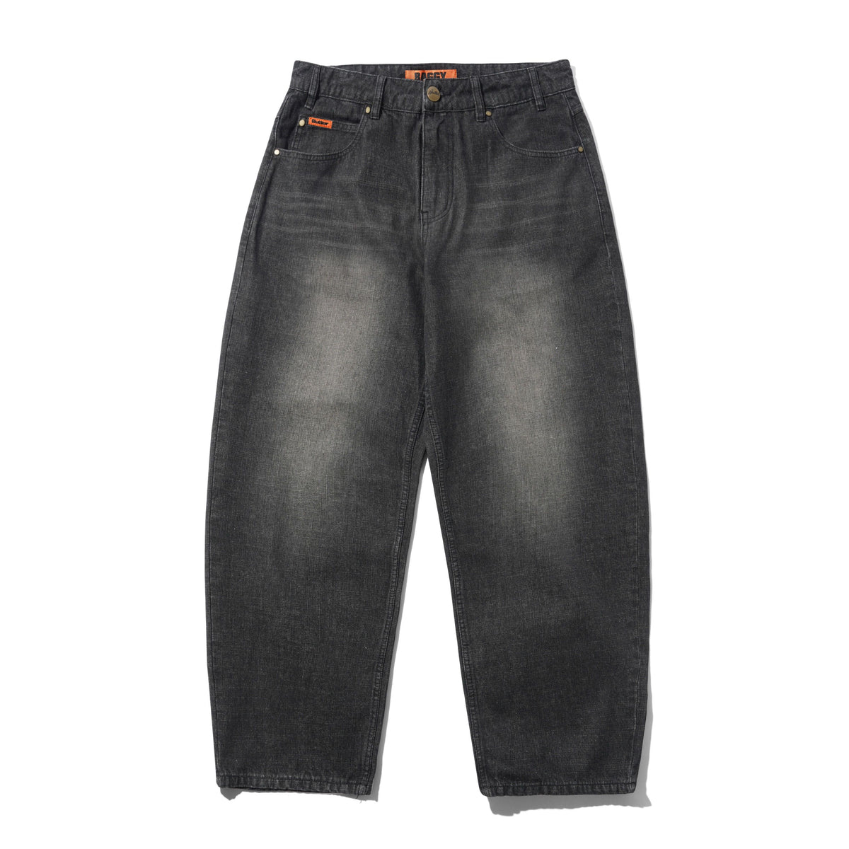 Baggy Denim Jeans - Slub Black