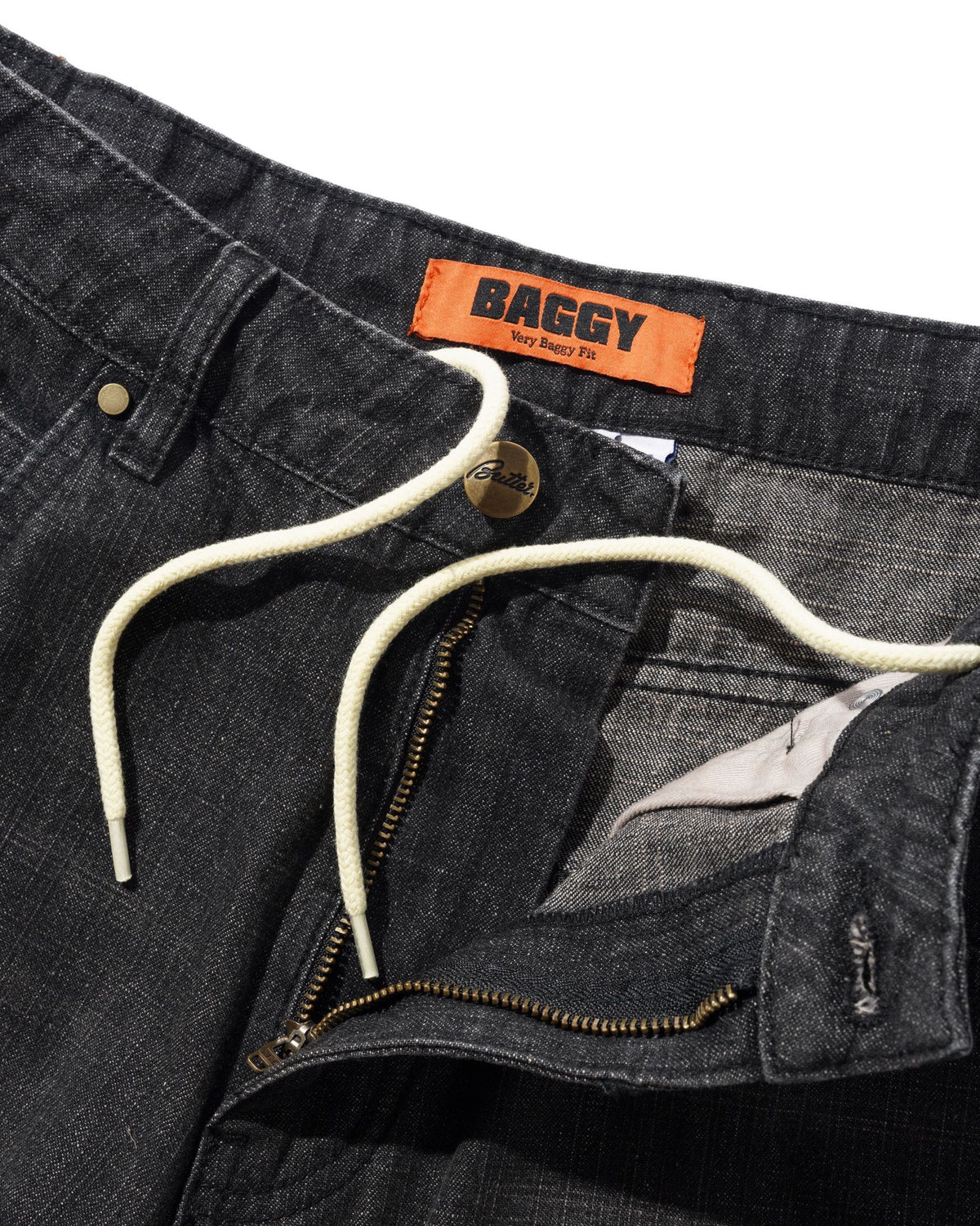 Baggy Denim Jeans - Slub Black