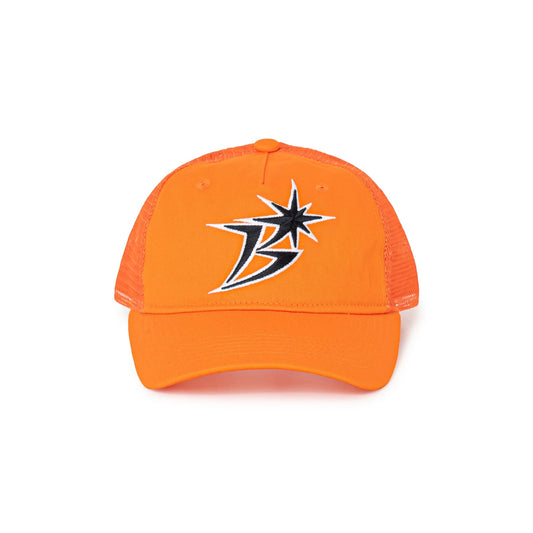 B Logo Mesh Back 5-Panel Cap - Orange
