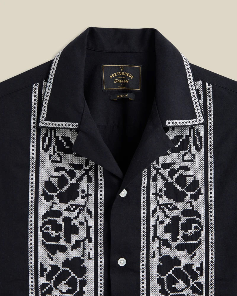Cross Stitch Shirt - Black