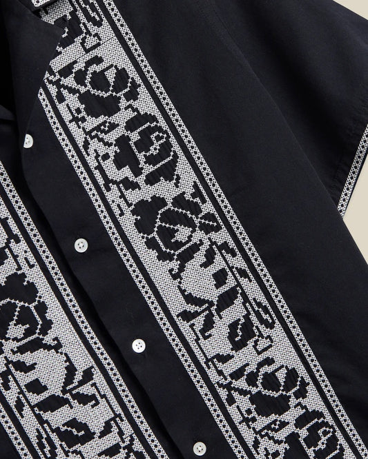 Cross Stitch Shirt - Black