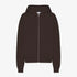 Organic Oversized Zip Hood - Coffee Brown