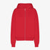 Organic Oversized Zip Hood - Scarlet Red