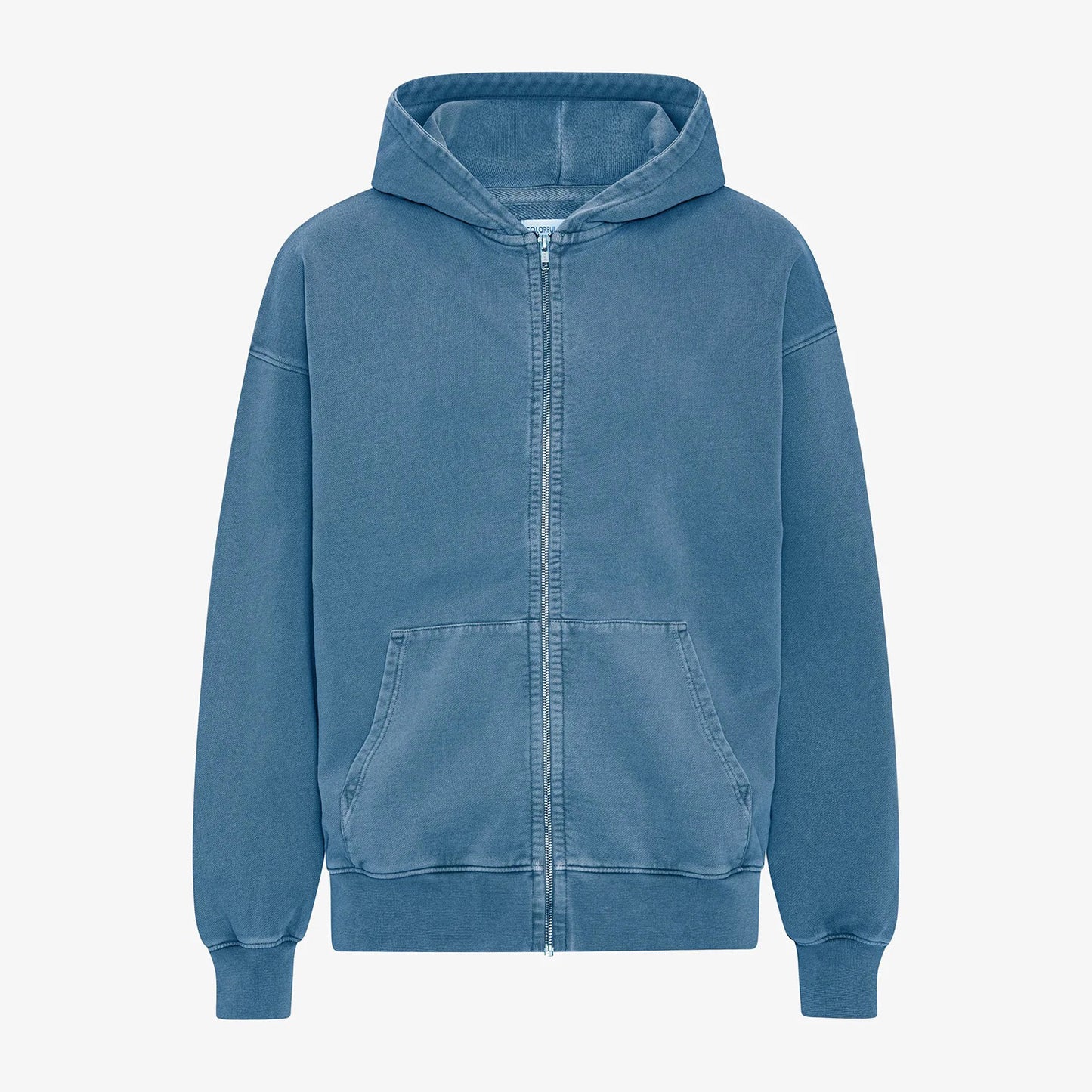 Organic Oversized Zip Hood - Faded Indigo