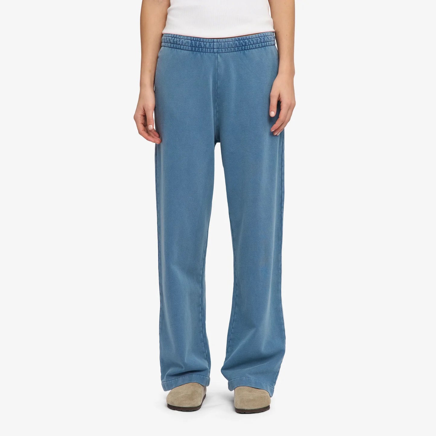 Organic Straight Leg Sweatpants - Faded Indigo