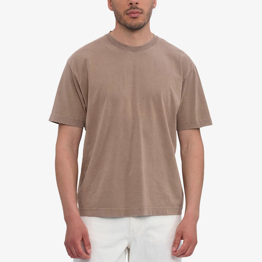 Heavy Organic Boxy Tee - Faded Khaki
