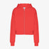 Women's Organic Crop Zip Hood - Red Tangerine