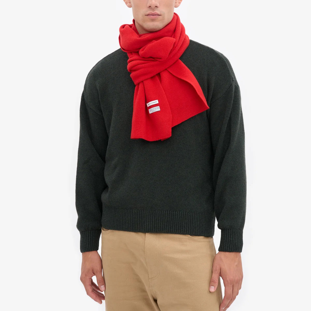 Merino Wool Scarf - Red Tangerine