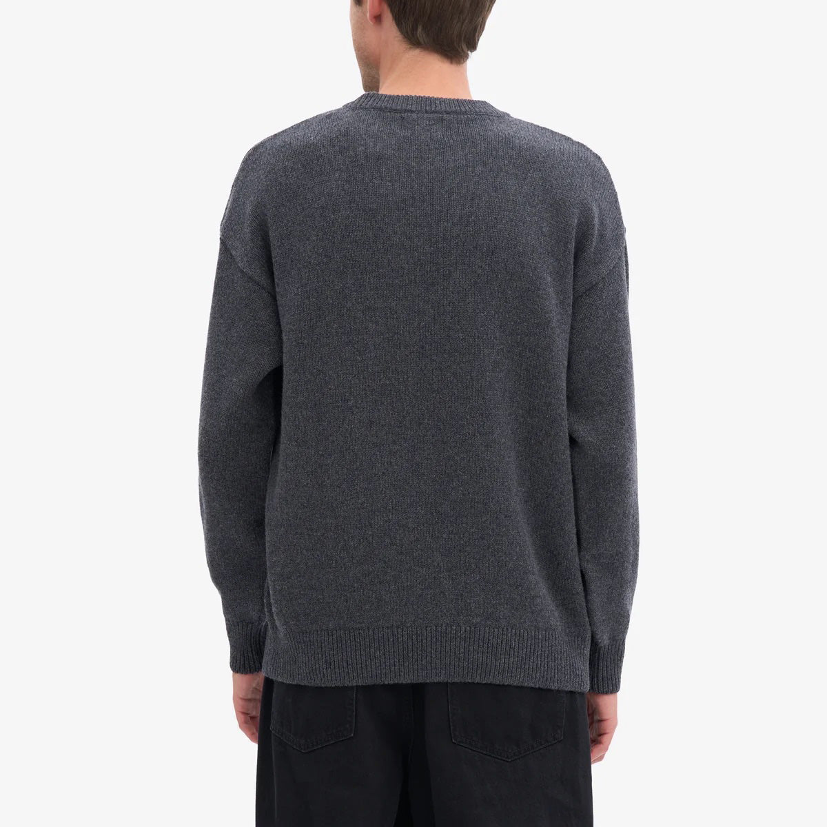 Oversized Merino Wool Crew - Lava Grey