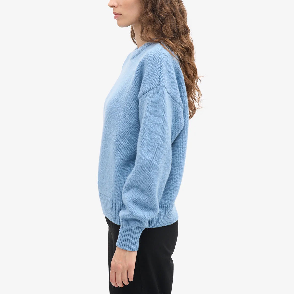 Oversized Merino Wool Crew - Seaside Blue