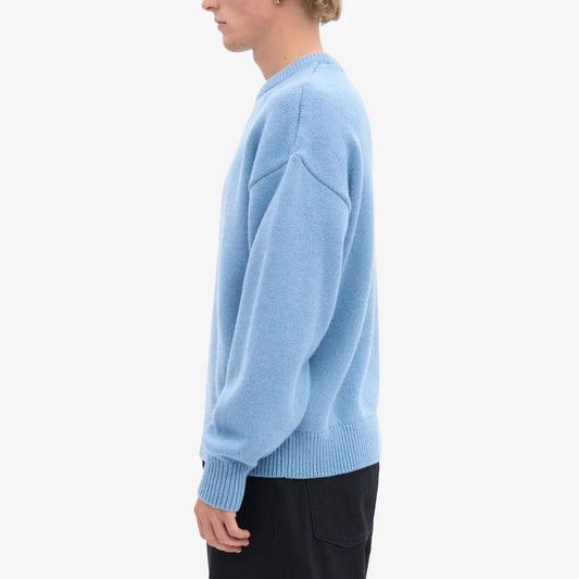 Oversized Merino Wool Crew - Seaside Blue