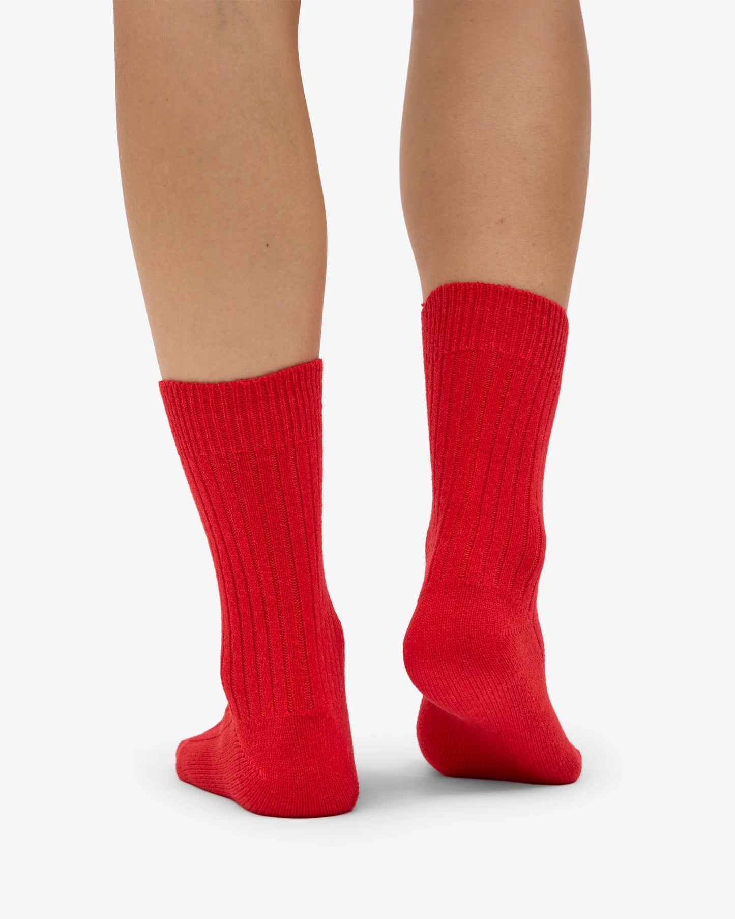 Merino Wool Blend Socks - Red Tangerine