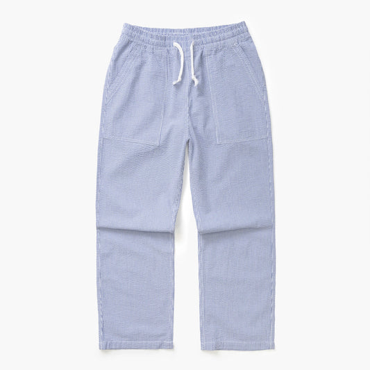 Seersucker Chef Pants - Navy Stripe